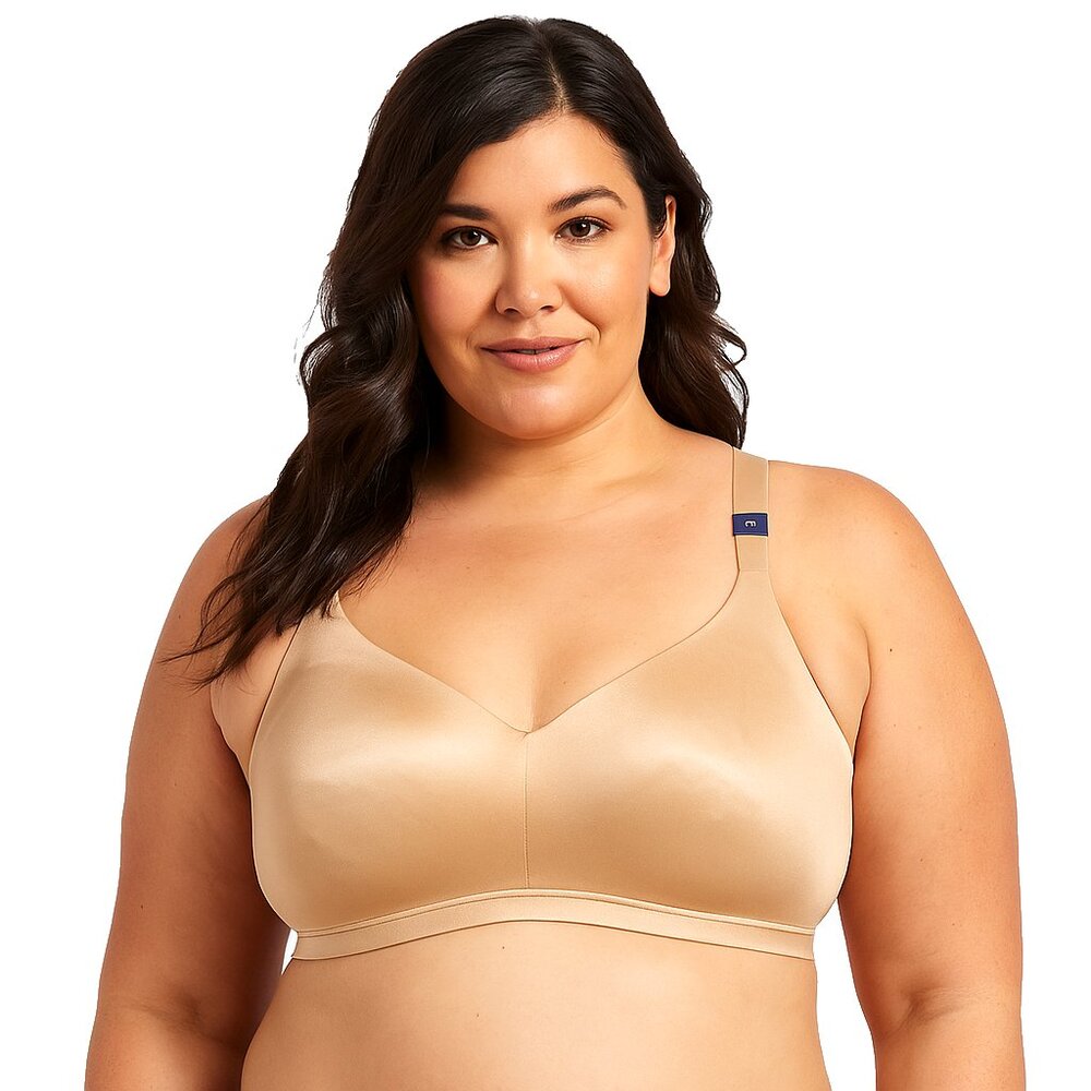 Catherines Intimates Womens Plus Size 48B Bra Beige Full-Coverage Smooth No-Wire